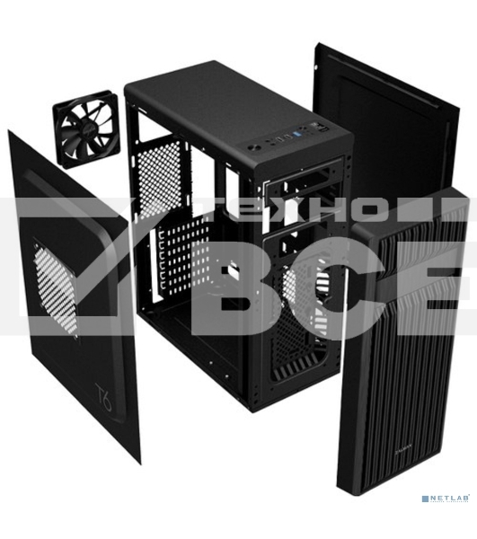 Компьютерный корпус Zalman ZM-T6 черный без БП ATX 1xUSB2.0 1xUSB3.0 audio bott PSU