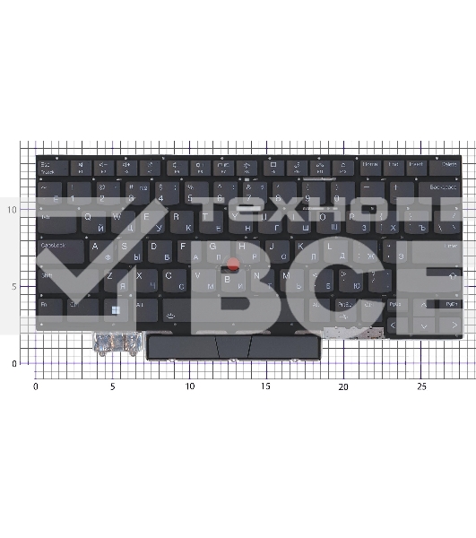 Клавиатура для ноутбука Lenovo ThinkPad X1 Yoga Gen 7 черная с подсветкой