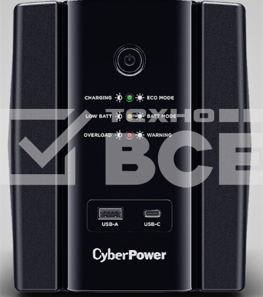 Источник бесперебойного питания CyberPower UT2200EG ИБП {Line-Interactive, Tower, 2200VA/1320W USB/RJ11/45/USB charger A/C (4 EURO) NEW, 12В/9 Ач х 1}
