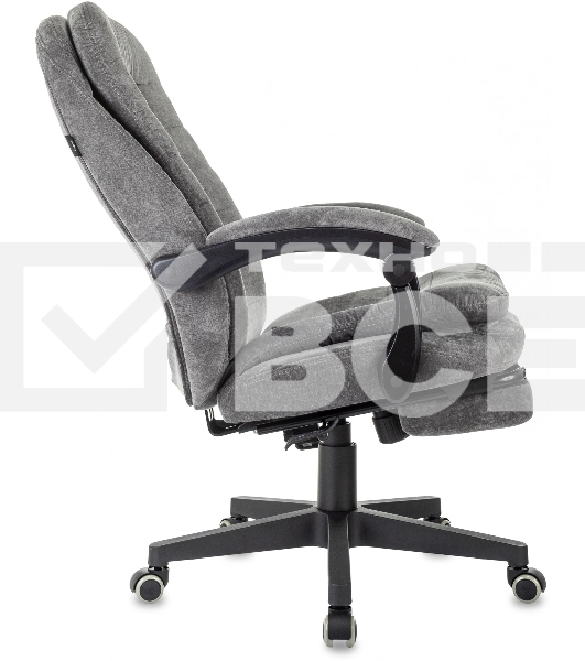 Кресло руководителя Бюрократ T-9950MSG-F Fabric серый Light-19, крестов. пластик, подст. для ног