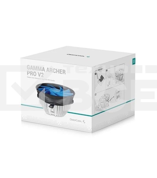 Кулер для процессора DEEPCOOL GAMMA ARCHER PRO V2 черный/синий, 120 мм, алюминий/медь, 1600 об/мин, 21 дБ, 4 pin, 110 Вт, 65.5 мм