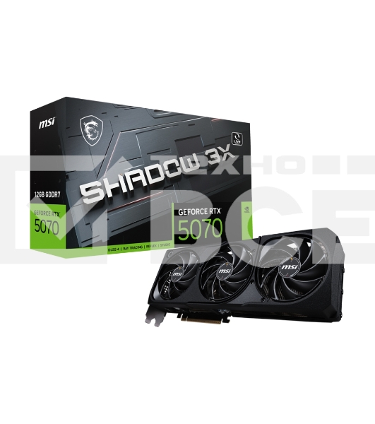 Видеокарта MSI PCI-E RTX 5070 12G SHADOW 3X OC NVIDIA GeForce RTX 5070 12Gb 192bit GDDR7 2542/28000 HDMIx1 DPx3 HDCP Ret