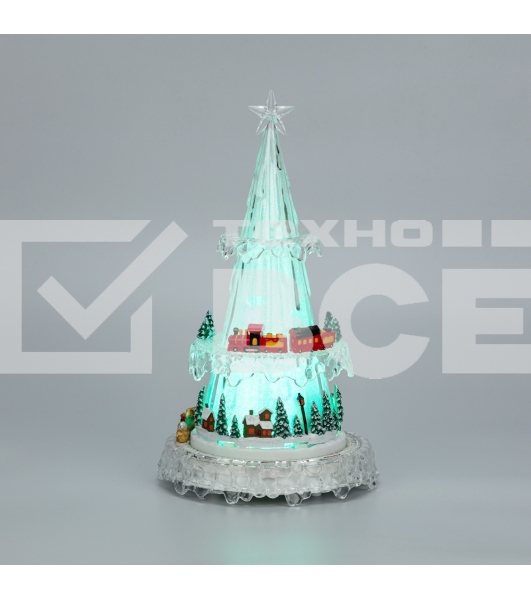 Фигура светодиодная на подставке Neon-night Новогодний поезд с мелодией 30,5 см, RGb