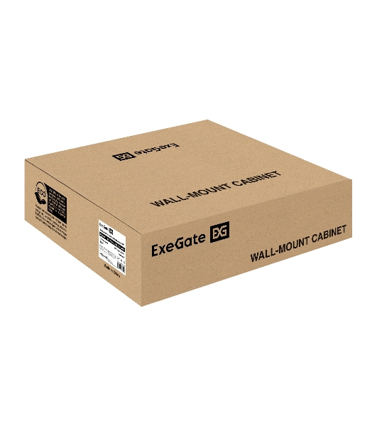 Шкаф телекоммуникационный 19' настенный 6U ExeGate EC-WM-6U.600.M.BLACK (19', 6U, 600x600x370 мм (ШхГхВ), передняя дверь металл, съемные боковые панели, пыле- и влагозащита IP23, черный RAL 9004)