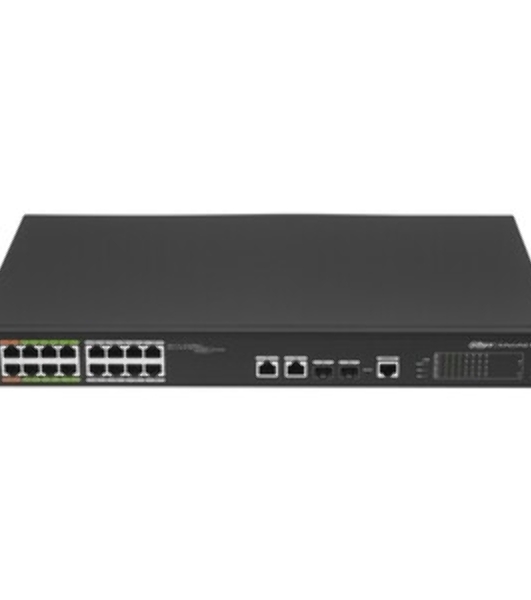 Коммутатор Dahua DH-LR2218-16ET-240, 16×100 Мбит/с + 2×1 Гбит/с, управляемый