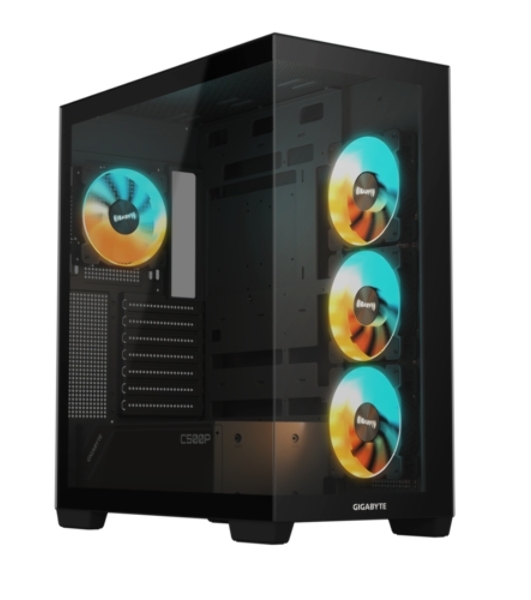 Компьютерный корпус Gigabyte Gb-C500P ST черный без БП ATX 3x120мм 6x140мм 2xUSB 3.0 1xUSB3.1 audio bott PSU