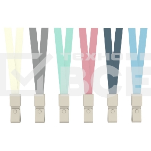 Шнур для пропуска Deli 8352l-blue 45х1см нейлон голубой (упак.:12шт) пластиковый пакет