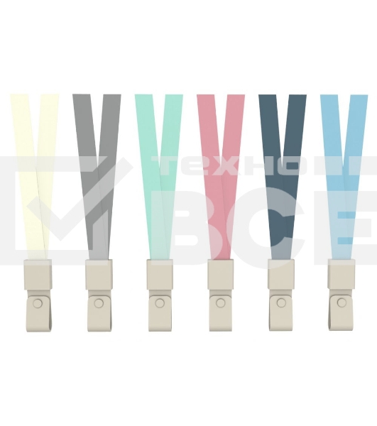 Шнур для пропуска Deli 8352l-blue 45х1см нейлон голубой (упак.:12шт) пластиковый пакет