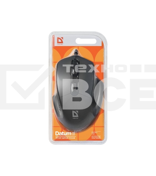 Мышь проводная Defender Datum MB-347 черный, 1600 dpi, USB, кнопки - 4