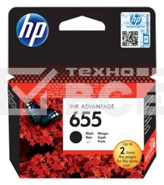 Картридж струйный HP 655 CZ109AE черный для HP DJ IA 3525/4615/4625/5525/6525 (550стр.)