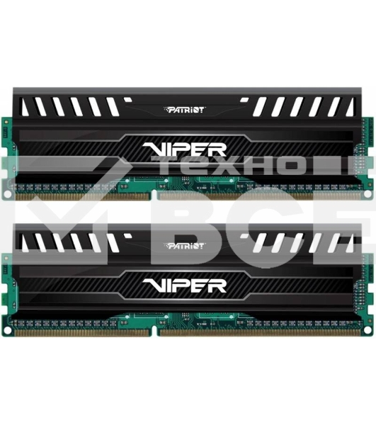 Оперативная память Patriot Viper 3, DDR3, 8GB (2x4 GB), 1600 MHz, CL9, радиатор, черный