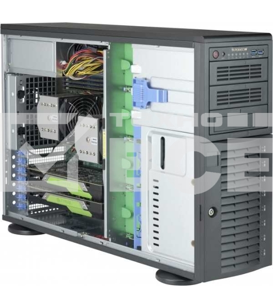 Корпус компьютерный SuperMicro Black 4U Tower SC743AC SQ with SAS3, USB3, 1200W PWS,RoH