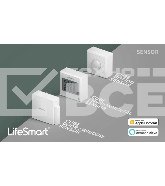 Комплект устройств Lifesmart Starter KIT на напряжение 100-240В (умная станция, датчик движения,  датчик состояния окружающей среды, пульт,  датчик открывания двери) для управления умным домом (LS082WH, LS058WH, LS062WH, LS063WH, LS069WH)
