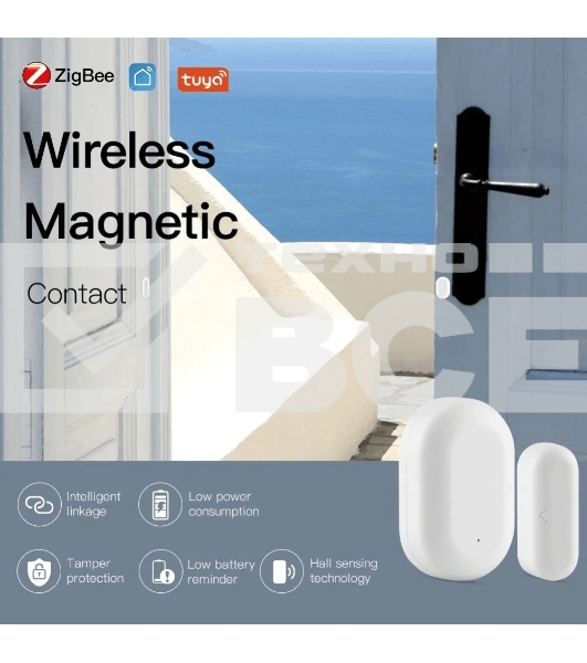 Датчик открытия дверей и окон MOES Door&Window Sensor ZSS-X-GWM-C, Zigbee, CR2032