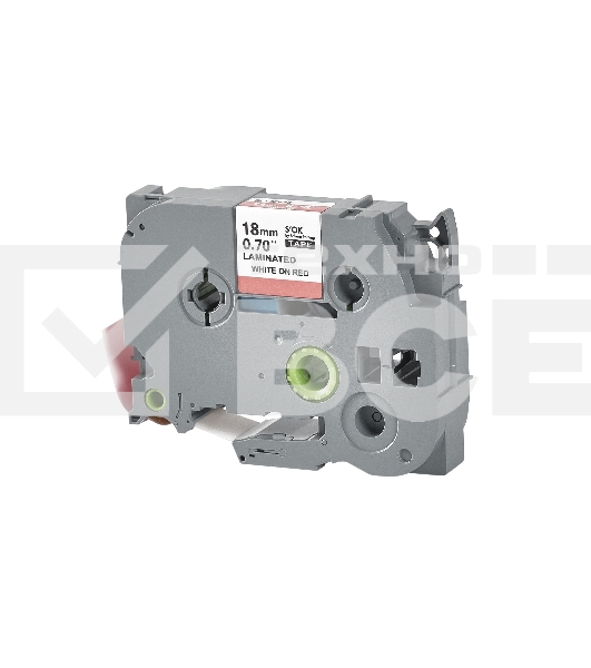 Кассета с лентой S'OK by Sakura Printing TZE445 для Brother, белый на красном, 18мм/8м, наклейка