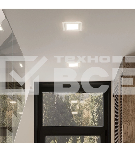 Светильник Glass кв 12W 900lm 3000K 220-240V IP20 монт Ø118х118 160*160*30 с дек стек LED