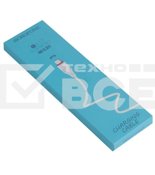 Кабель USB BOROFONE BX17 для Micro USB, 2.4A, длина 1м, белый