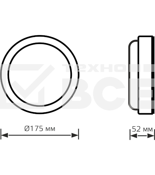 Светильник ЖКХ Elementary круг 20W 1680lm 6500K 160-260V IP65 D175*52мм белый LED