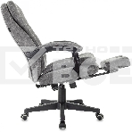 Кресло руководителя Бюрократ T-9950MSG-F Fabric серый Light-19, крестов. пластик, подст. для ног, фото4