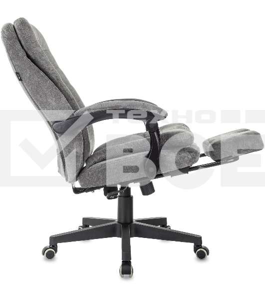 Кресло руководителя Бюрократ T-9950MSG-F Fabric серый Light-19, крестов. пластик, подст. для ног