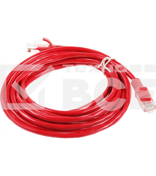 Патч-корд Premier PP12-3M/R 1000Гбит/с UTP 4 пары cat.5E CCA molded 3м красный RJ-45 (m)-RJ-45 (m)