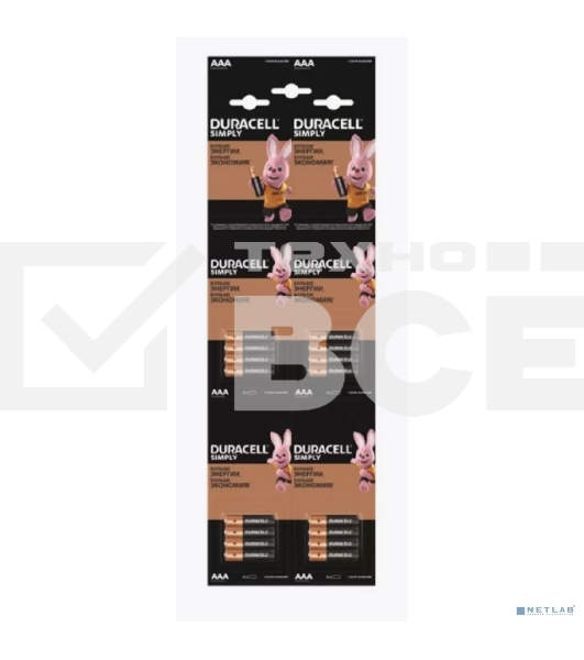 Батарейка DURACELL LR03-4BL BASIC 4x4 AAA (16 шт. в упаковке)