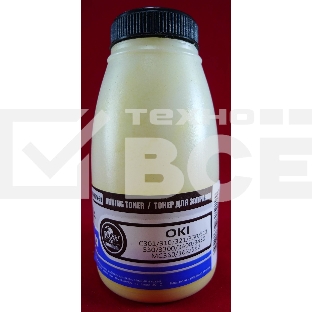 Тонер OKI C301/C321/C310/C330/C331/C510/C511/C530/C531/C3300/C3400/C3450/C3520/C3530/C3600/C5600/C5700/MC350/MC351/MC352/MC360/MC361/MC362/MC561/MC562 Yellow (фл., 50г) B&W Premium (Tomoegawa) - фас.России