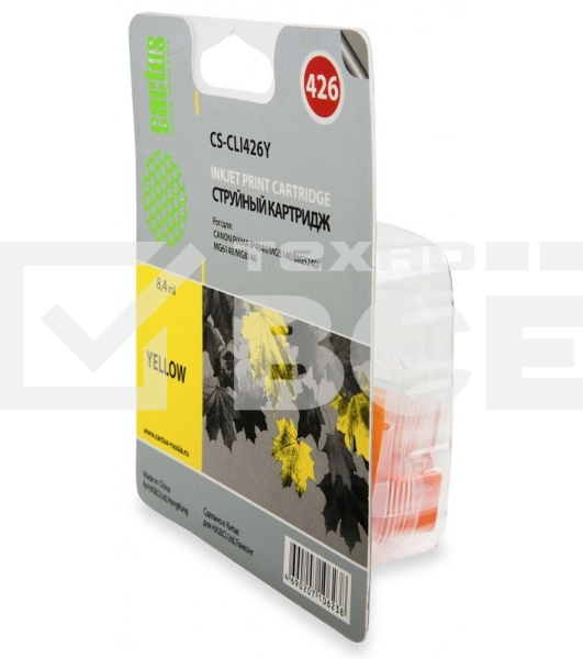 Картридж струйный Cactus CS-CLI426Y желтый (8,4 мл.) для Canon MG5140/5240/6140/8140/MX884