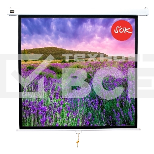 Экран 180x180см Wallscreen 1:1 настенно-потолочный рулонный белый100'
