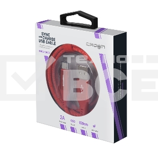 Кабель Crown USB - USB Type-C CMCU-3103C red