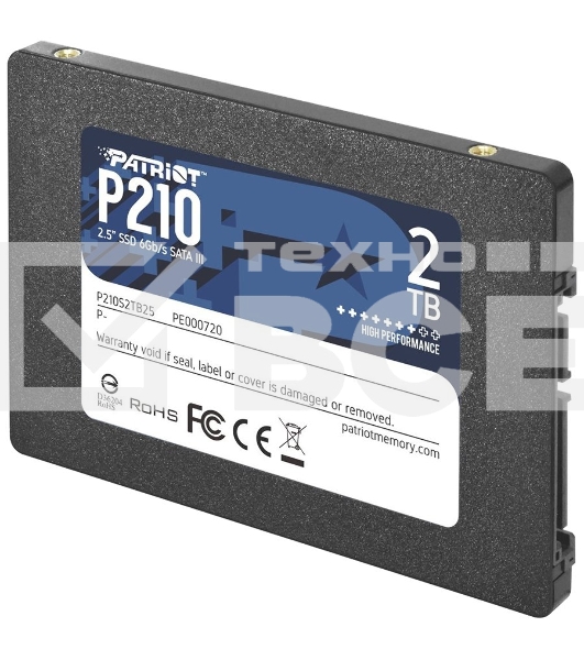 Накопитель SSD Patriot P210, 2TB, SATA III, 2.5