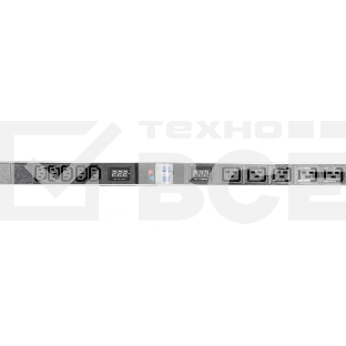 Блок силовых розеток Rem Rem-32, IEC 60320 С13 х 10, IEC 60320 С19 х 5, вход колодка, 19', 1436х45х45 мм (ВхШхГ), 32А, автомат + амперметр, чёрный, 2 