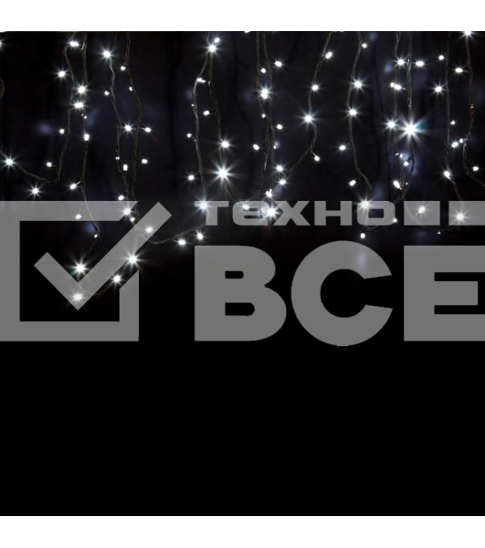 Гирлянда модульная «Дюраплей LED» 20 м, 200 LED, черный каучук, мерцающий Flashing (каждый 5-й диод) свечение белое