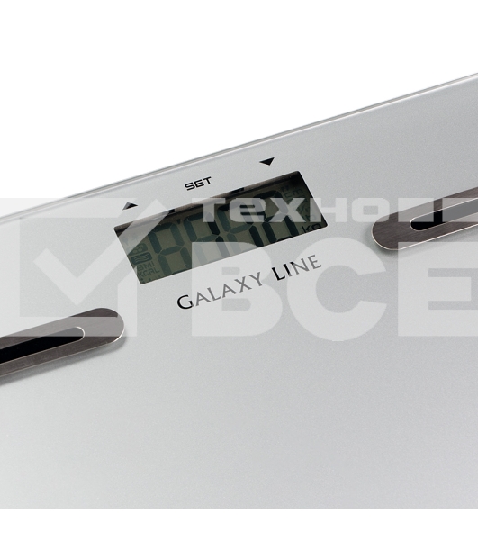 Весы напольные многофункциональные Galaxy Line GL 4855, серый, электронные, элемент питания типа «ААА» 2 шт в комплекте, сверхточная электронная система, платформа из высокопрочного стекла, жидкокристаллический дисплей, максимально допустимый вес 150 кг, 