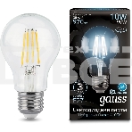 Лампа филам. Gauss 10Вт цок.:E27 шар 220B 4100K св.свеч.бел.ней. A60 (упак.:10шт) (102802210), фото2
