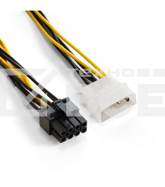 Переходник питания PCI-Express 8pin ExeGate EX-CC-PSU-62 (от 2х разъемов Molex (IDE) блока питания, 0,15м)