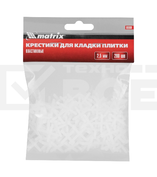 Крестики, 2,5 мм, для кладки плитки, 200 шт. Matrix