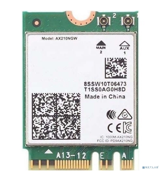 Плата сетевого контроллера Intel Wi-Fi 6E AX210 (Gig+), 2230, 2x2 AX R2 (6GHz)+BT, No vPro, 999M85