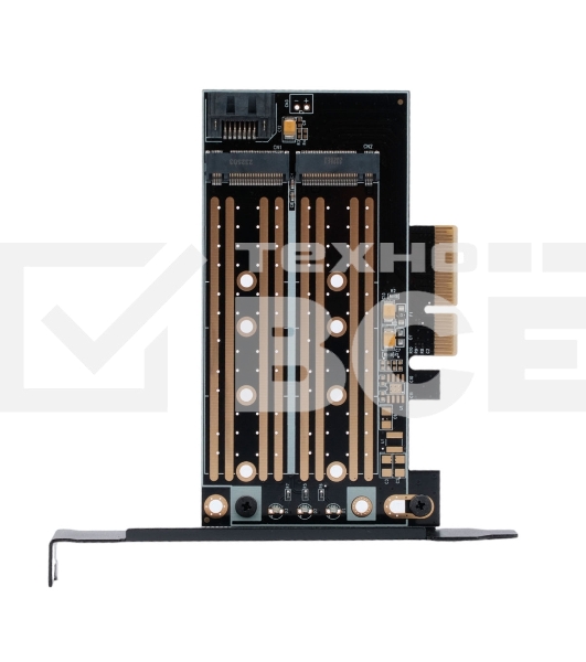 Адаптер для двух SSD M.2 (NVMe+SATA) в разъем PCI-e Gembird MF-PCIE-NVME-SATA, коробка