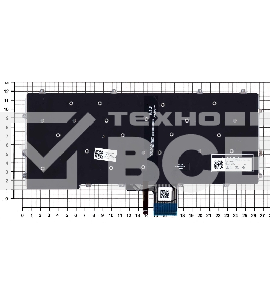 Клавиатура для ноутбука Dell Latitude 13 7370 черная с подсветкой