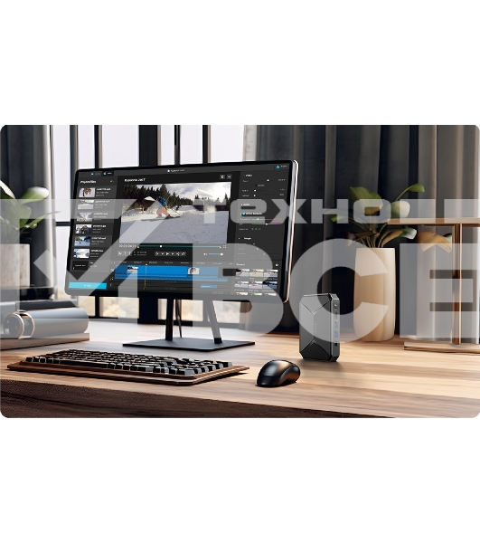 Компьютер Chuwi HeroBox  Intel N-series N100(0.8Ghz)/8192Mb/256SSDGb/Int:Intel UHD Graphics 600/BT/WiFi/war 1y/0.59kg/Black/Win11Pro + USB2.0*2/USB3.0*2/Type-C*1/HDMI*1/VGA*1/RJ45*1/WIFI6,BT5.2/bracket