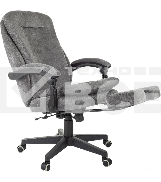 Кресло руководителя Бюрократ T-9950MSG-F Fabric серый Light-19, крестов. пластик, подст. для ног