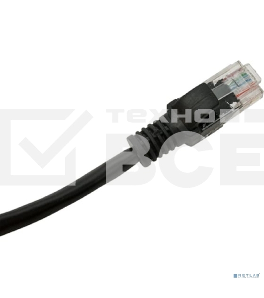 Патч-корд UTP Cablexpert PP12-1.5M/BK кат.5e, 1.5м, литой, многожильный (черный)