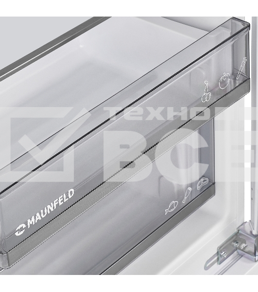 Встраиваемый холодильник Maunfeld MBL177SWGR Inverter белый однокамерный 322 л без морозилки