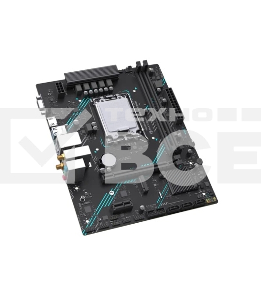 Материнская плата Maxsun H610M 666 WiFi6 ARGB, LGA 1700, Intel H610, 2xDDR4, 3xSATA, 1xM.2, 1xPCI-E 4.0 x16, 1xPCI-E x1, 1xHDMI, 1xVGA, 2xUSB 3.2 Gen 1, 2xUSB 2.0, 1x 1Gb LAN, 3x3.5 мм, 5.1, Micro-ATX