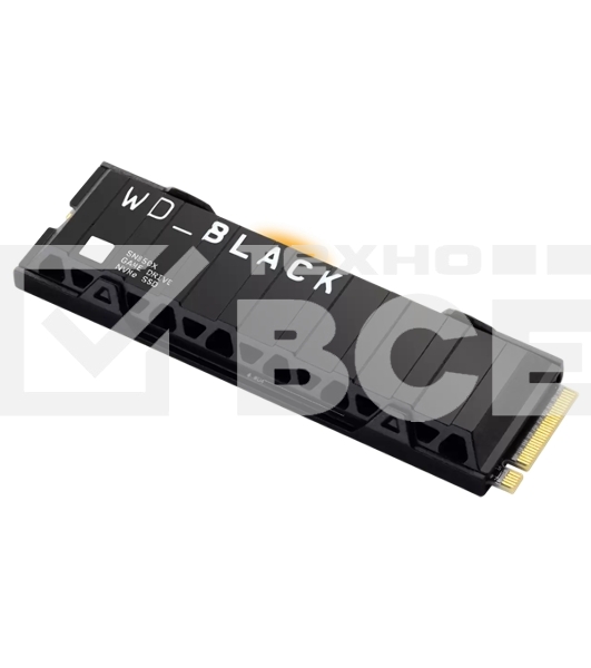 Накопитель SSD WD 2Tb Black SN850X, M.2(22x80мм), NVMe, PCIe 4.0 x4, 3D TLC, R/W 7300/6600Mb/s, IOPs 1 200 000/1 100 000, TbW 1200, DWPD 0.3, with Heat Spreader (12 мес.)