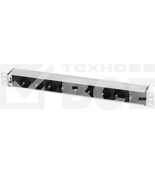 Блок розеток Rem-10 без шнура с инд., 9 Sсhuko, вход IEC 60320 C14, 10A, алюм., 19