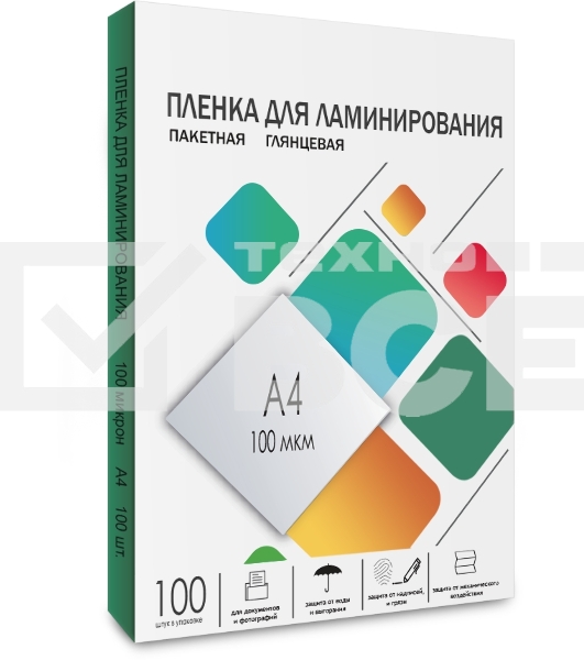 Пленка для ламинирования 216х303 (100 мик) 100 шт. Гелеос (LPA4-100)