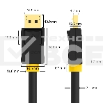Кабель GCR PROF 2.0m DisplayPort v1.4, 8 K 60Hz, 4 K 165Hz, 20M/20M, черный, ферритовые кольца, 28/28 AWG, GCR-51916 GCR Кабель PROF 2.0m DisplayPort v1.4, 8 K 60Hz, 4 K 165Hz, 20M/20M, черный, ферритовые кольца, 28/28 AWG, GCR-51916, фото 1