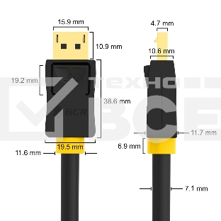 Кабель GCR PROF 2.0m DisplayPort v1.4, 8 K 60Hz, 4 K 165Hz, 20M/20M, черный, ферритовые кольца, 28/28 AWG, GCR-51916 GCR Кабель PROF 2.0m DisplayPort v1.4, 8 K 60Hz, 4 K 165Hz, 20M/20M, черный, ферритовые кольца, 28/28 AWG, GCR-51916